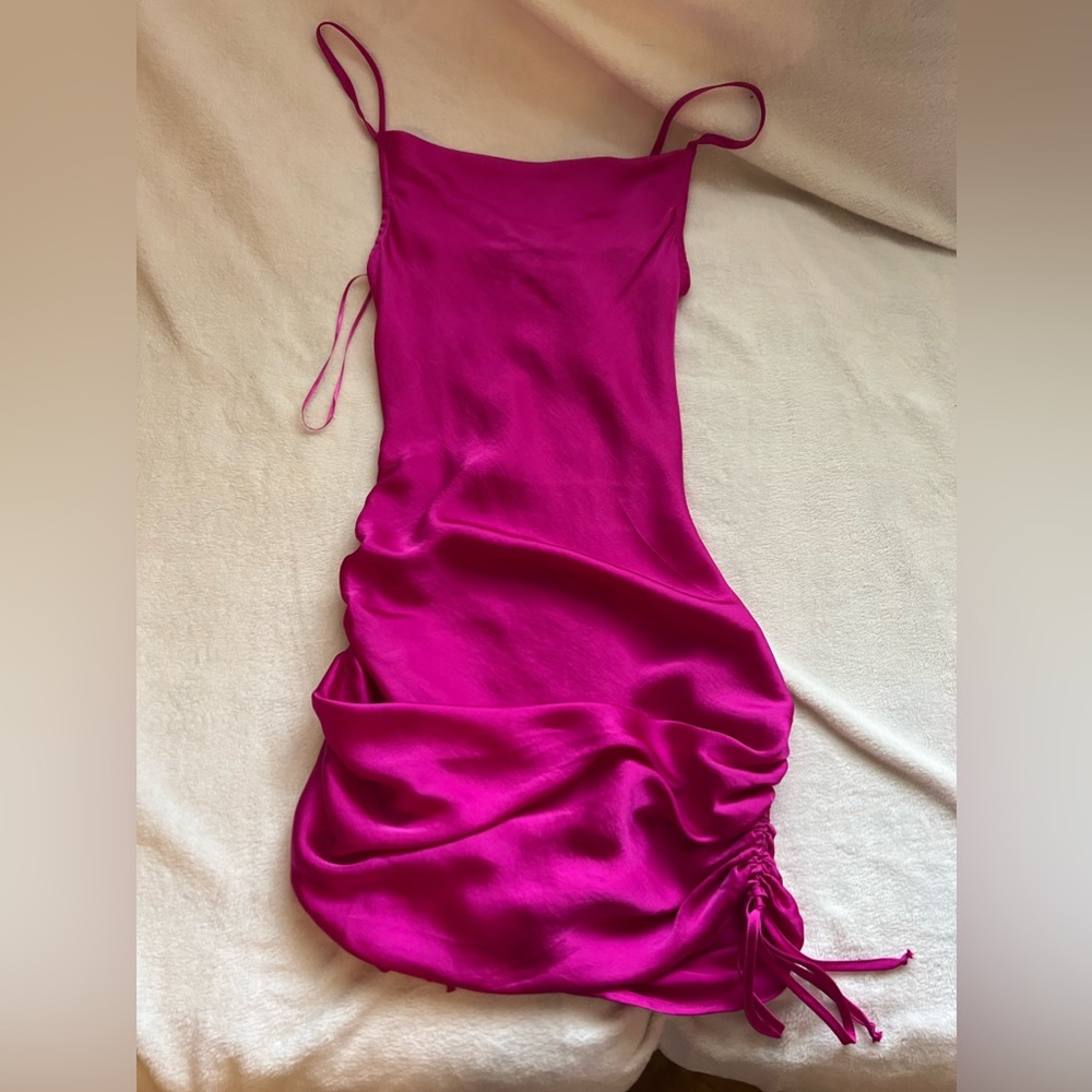 Pink Silky Mini Dress
